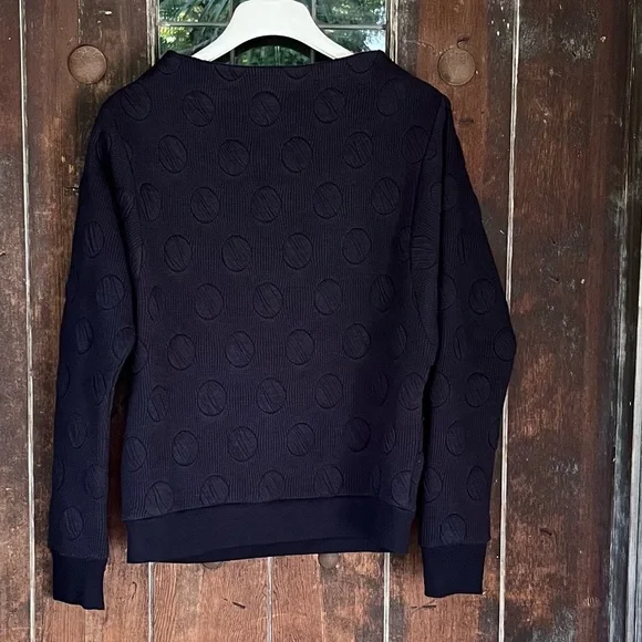 Anthro | Postmark Navy Funnel-Neck Pullover - Picture 3 of 11
